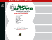 Tablet Screenshot of alphapneumatics.com